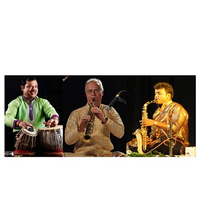 Phil Scarff (Saxophone)  Priyank Krishna(Saxophone), Pandit Anoop Banerjee (Tabala)