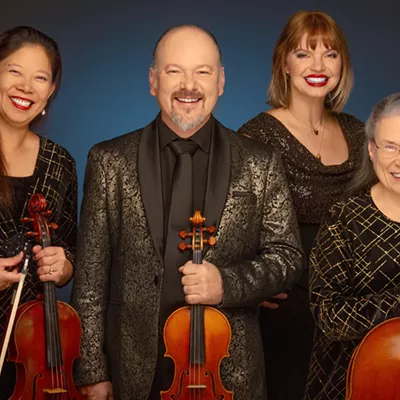 Image: The Spokane String Quartet is Jeannette Wee-Yang, viola; Mateusz Wolski and Amanda Howard Phillips, violins; and Helen Byrne, cello.
