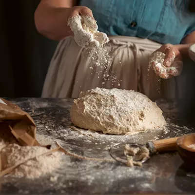 Image: Stacie Kearney's sourdough starter traveled the Oregon Trail 176 years ago,&#10; but each loaf begins and ends differently