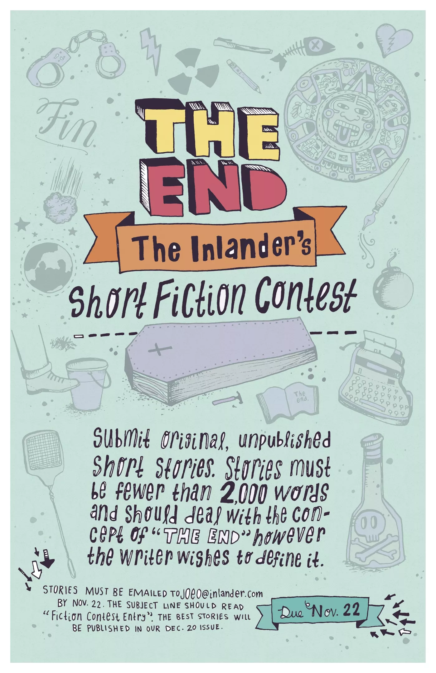 Submit by Thursday night to our short fiction contest