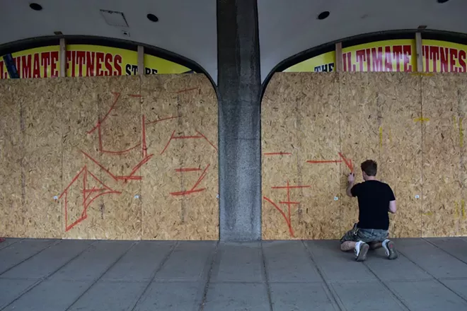 Image: Temporary murals replace shattered windows across Spokane in the wake of the city's Black Lives Matter protests