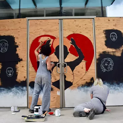 Image: Temporary murals replace shattered windows across Spokane in the wake of the city's Black Lives Matter protests