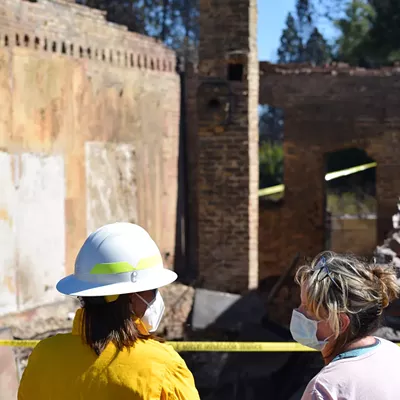 Image: The aftermath of a wildfire that destroyed Malden