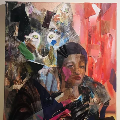 Image: The Wolf - Mixed media on canvas by Tracy Poindexter-Canton