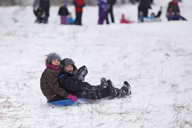 Sledding At Underhill Park 