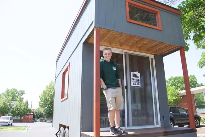 A high school senior in Spokane built a tiny home for a school project and plans to live in it during college