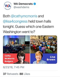 Why less than half of the people who reserved tickets for the McMorris Rodgers town hall showed up