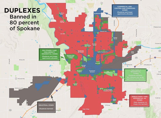 The Spokane City Council agrees to legalize duplexes, triplexes and fourplexes almost everywhere &mdash; eventually... maybe