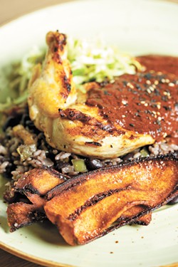 Terraza Waterfront Caf&eacute; infuses a passion for Central and South American cooking into its complex chicken en mole negro
