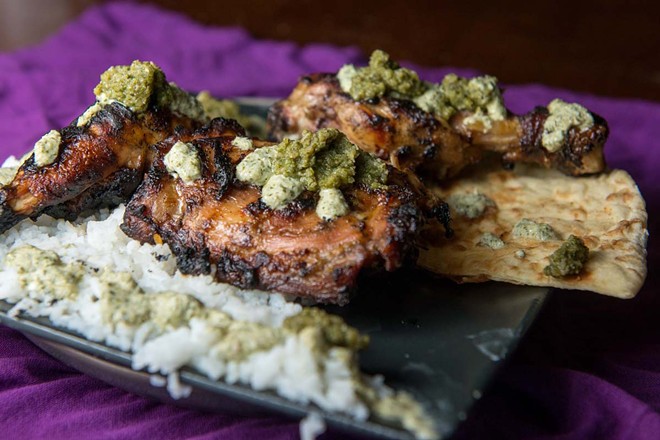 Cooking Candidate Creations: Naghmana Sherazi's Chicken tikka with green chutney raita (3)