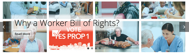 Does it matter Worker Bill of Rights campaign uses stock photos in campaign materials?