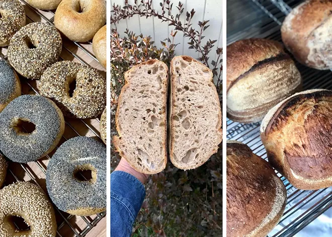 Noah Rosen used to regularly ply the waves and the Santa Monica Farmers Market, &#10;now he's Spokane's punk bread baker