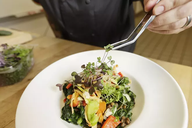 Recipe: Lentils and mushrooms over wilted greens by chef Cynthia Monroe (5)