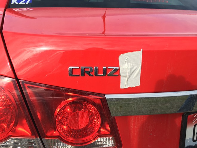 Ayn Rand, Dead Heads and other bumper stickers at the Ted Cruz rally in Idaho