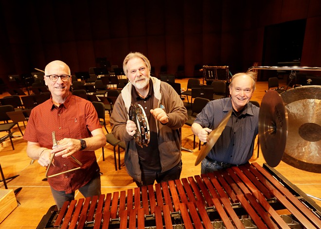 The Spokane Symphony sends off three percussionists retiring after more than four decades each with the orchestra