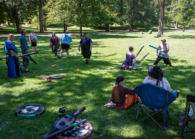 Spokane's live action role players welcome all to join them for weekly training sessions in Manito Park