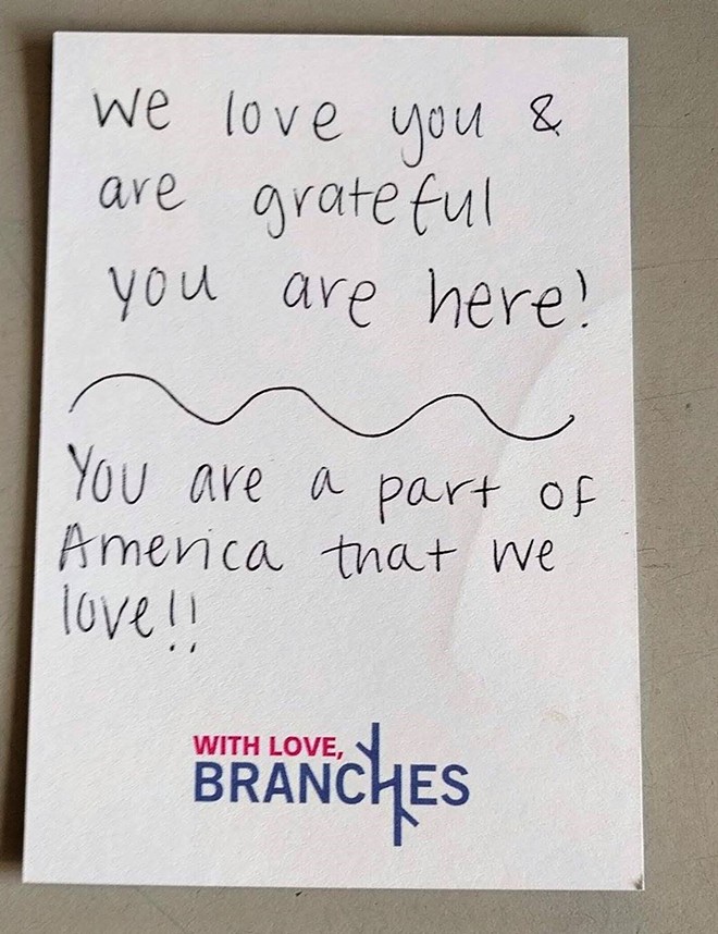 Read notes local churchgoers wrote after Trump's election to show love to local refugees