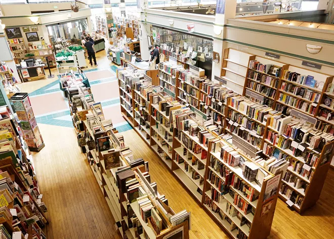 The bookshelves at Auntie's Bookstore in Spokane