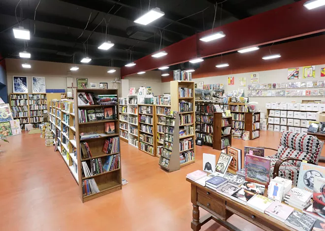 The bookshelves at Giant Nerd Books in Spokane's Garland District