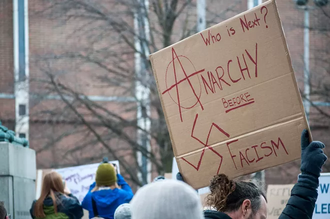 30 photos from Sunday's Spokane protest of Trump's executive orders against refugees