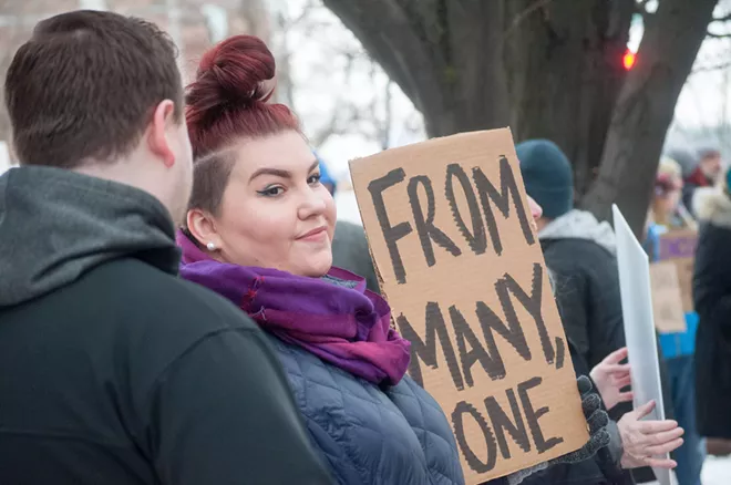 30 photos from Sunday's Spokane protest of Trump's executive orders against refugees