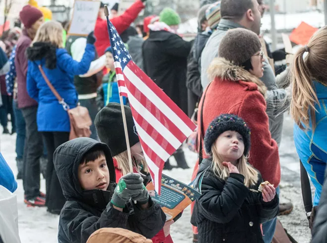 30 photos from Sunday's Spokane protest of Trump's executive orders against refugees