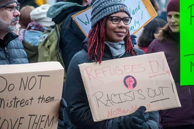 30 photos from Sunday's Spokane protest of Trump's executive orders against refugees