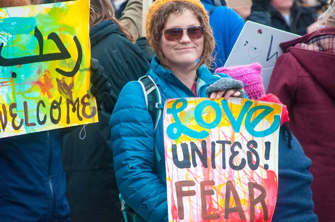 30 photos from Sunday's Spokane protest of Trump's executive orders against refugees