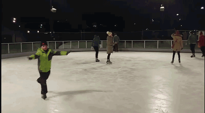 Mayor David Condon and others test out Riverfront Park's new ice-skating ribbon (3)