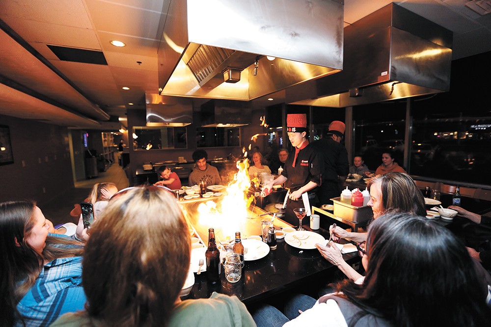 Guests at North Spokane's Kobe Hibachi, Sushi and Bar can watch their meal cooked in front of them