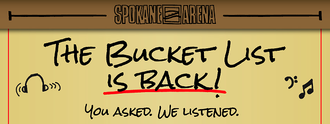 Spokane Arena brings back its "Bucket List" — vote for the artists you want to see