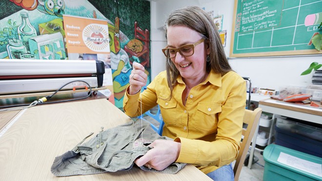 Spokane's first Mend-It Cafe event encourages residents to repair damaged clothes in lieu of trashing them