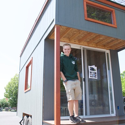 A high school senior in Spokane built a tiny home for a school project and plans to live in it during college
