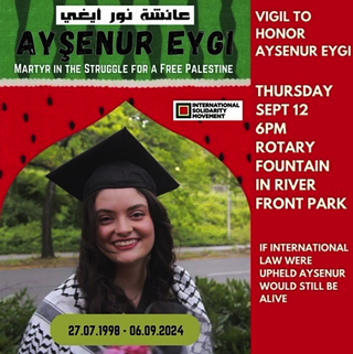 Image: Vigil for Ayşenur Eygi