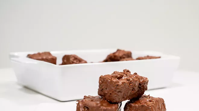Image: When you're craving a simple sweet edible, try this recipe for chocolate-covered crispy rice cereal treats