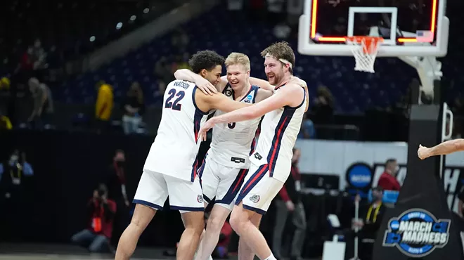 Image: Zags have good reason to celebrate reaching the Final Four for the second time ever